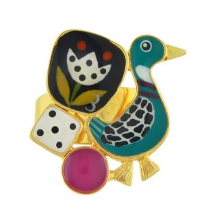 Bague Jeu De L Oie Couleur Dore Multi