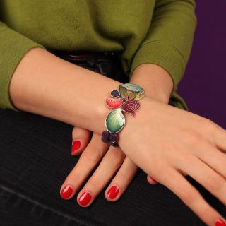 Bracelet Coeur D Artichaut Couleur Argent Multi