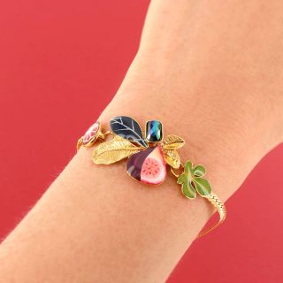 Bracelet Grenat Couleur Dore Multi