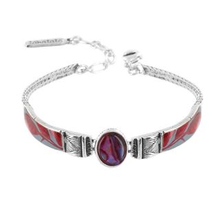 Bracelet Rumba Couleur Argent Rouge