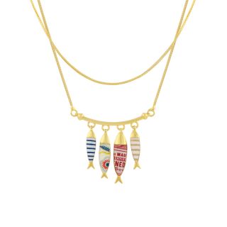 Collier Sardine Couleur Dore Multi